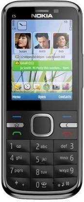 Nokia C5-00 (Black) | Classic 3G Keypad Phone | 5MP Camera | Symbian OS | Compact Bar Mobile with GPS & Music Player